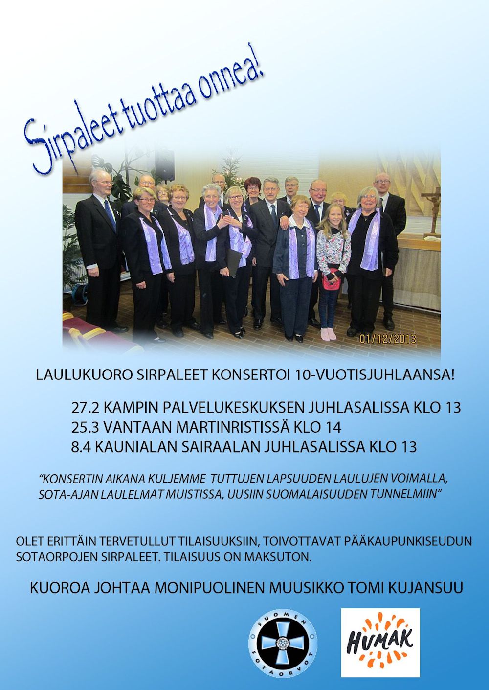 10v - juhlakonserttien juliste